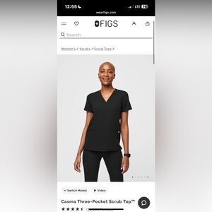 Figs Casma scrub top